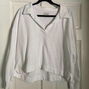 Abercrombie & Fitch soft AF women’s collared sweatshirt white XL